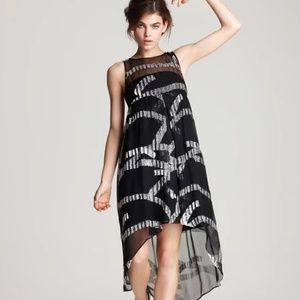 Marc by Marc Jacobs Silver and Black Hi Low Silk Gown - Size 8